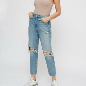 DYNAMITE | Claudia Distressed Blue Mom Jeans Size 25